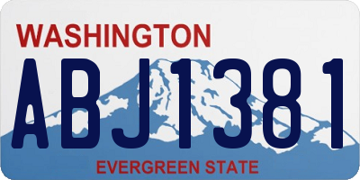 WA license plate ABJ1381