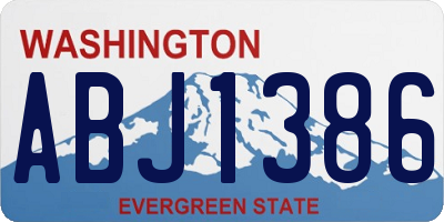 WA license plate ABJ1386