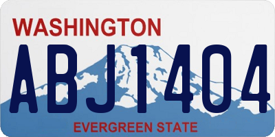 WA license plate ABJ1404