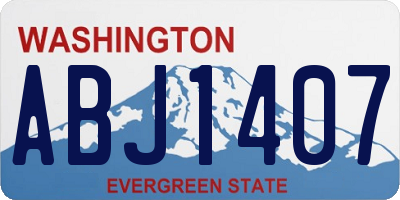 WA license plate ABJ1407