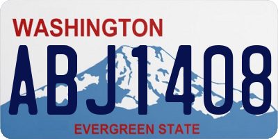 WA license plate ABJ1408