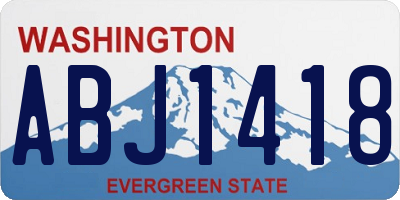 WA license plate ABJ1418