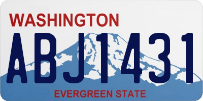 WA license plate ABJ1431