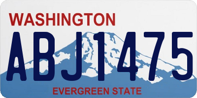 WA license plate ABJ1475