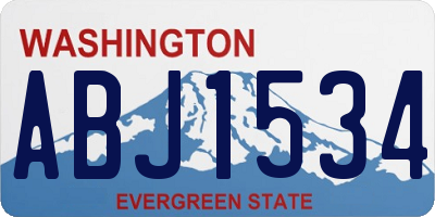 WA license plate ABJ1534