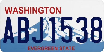 WA license plate ABJ1538