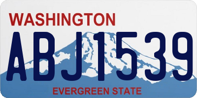 WA license plate ABJ1539
