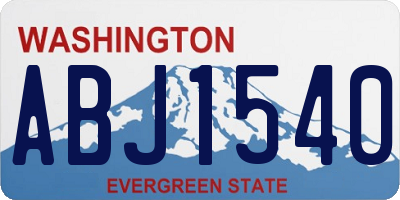 WA license plate ABJ1540