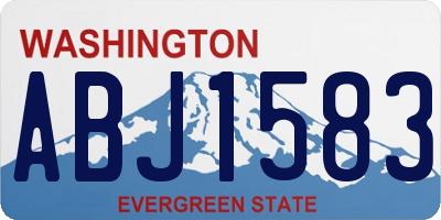 WA license plate ABJ1583