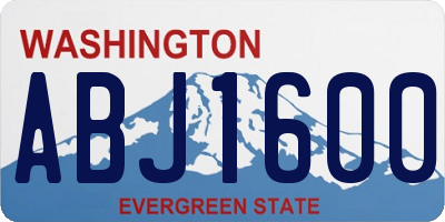 WA license plate ABJ1600