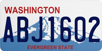 WA license plate ABJ1602