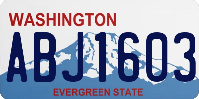 WA license plate ABJ1603