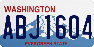 WA license plate ABJ1604