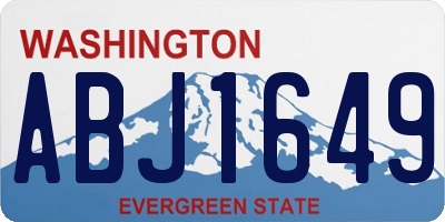 WA license plate ABJ1649