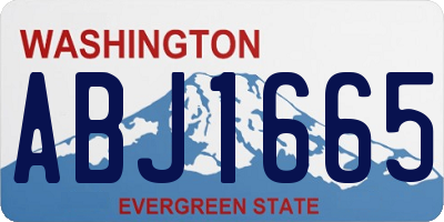 WA license plate ABJ1665