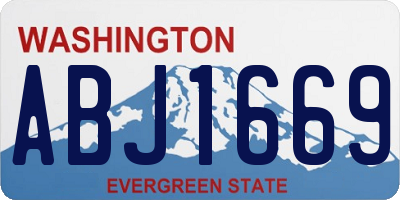 WA license plate ABJ1669