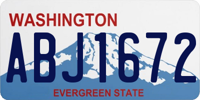 WA license plate ABJ1672