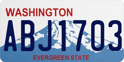 WA license plate ABJ1703