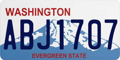 WA license plate ABJ1707