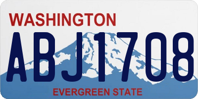 WA license plate ABJ1708