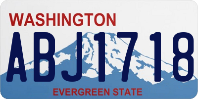 WA license plate ABJ1718