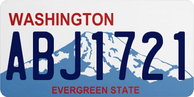 WA license plate ABJ1721