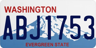 WA license plate ABJ1753