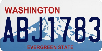 WA license plate ABJ1783