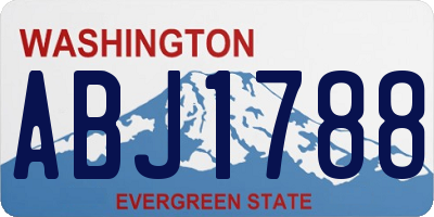 WA license plate ABJ1788