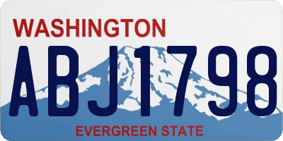 WA license plate ABJ1798