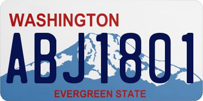WA license plate ABJ1801