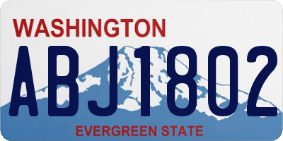 WA license plate ABJ1802