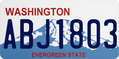 WA license plate ABJ1803