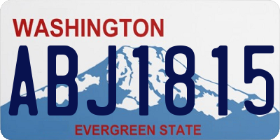 WA license plate ABJ1815