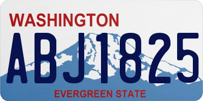 WA license plate ABJ1825