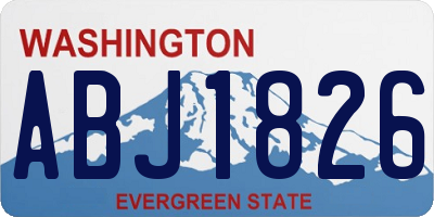 WA license plate ABJ1826