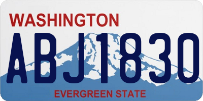 WA license plate ABJ1830