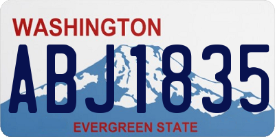 WA license plate ABJ1835