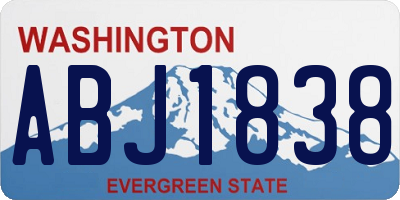 WA license plate ABJ1838