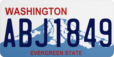 WA license plate ABJ1849