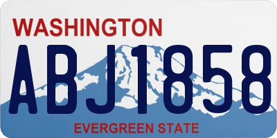 WA license plate ABJ1858