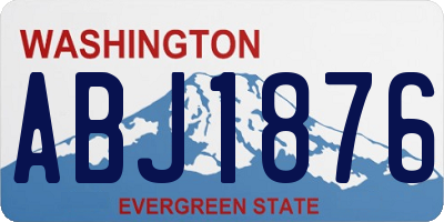 WA license plate ABJ1876