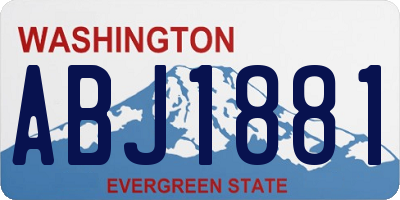 WA license plate ABJ1881