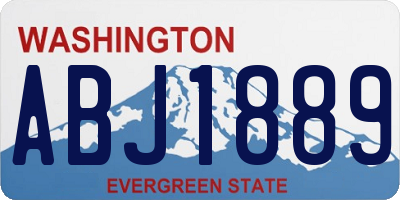 WA license plate ABJ1889