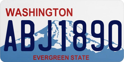 WA license plate ABJ1890