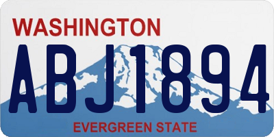 WA license plate ABJ1894
