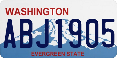 WA license plate ABJ1905