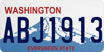 WA license plate ABJ1913