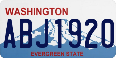 WA license plate ABJ1920