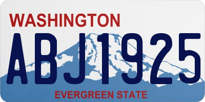 WA license plate ABJ1925